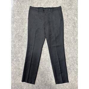 Hugo Boss Men's Straight Leg Pleated Dress Pants Size 36R Black Clip Pants